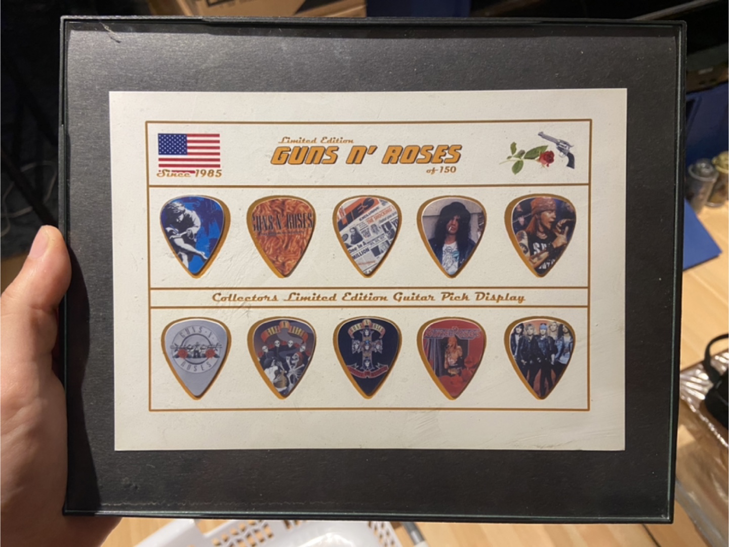 Guns N' Roses Limited Edition Guitar Pick Display