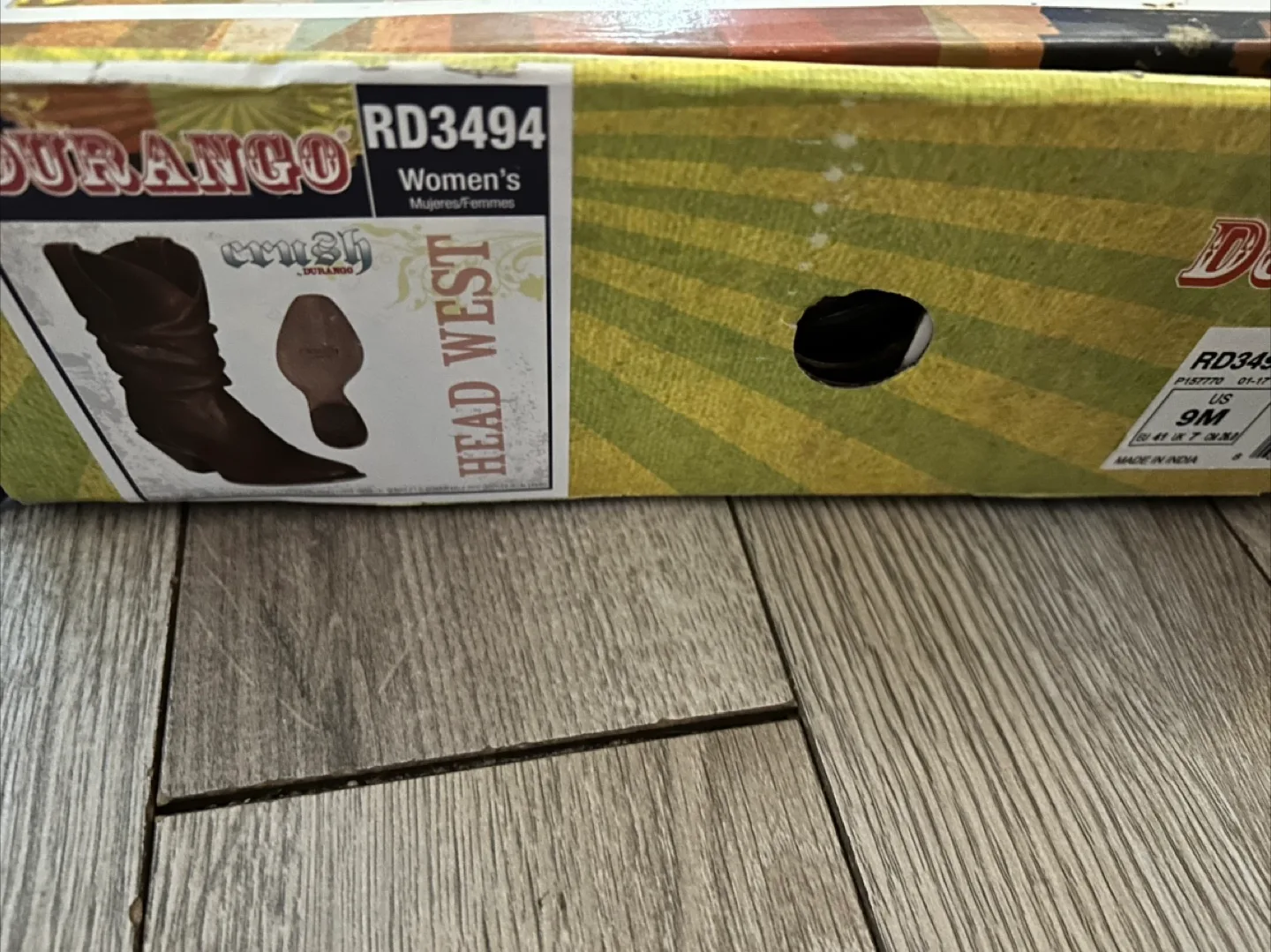 New Durango Crush Slouch Western Boots size 9 image indicator(5)