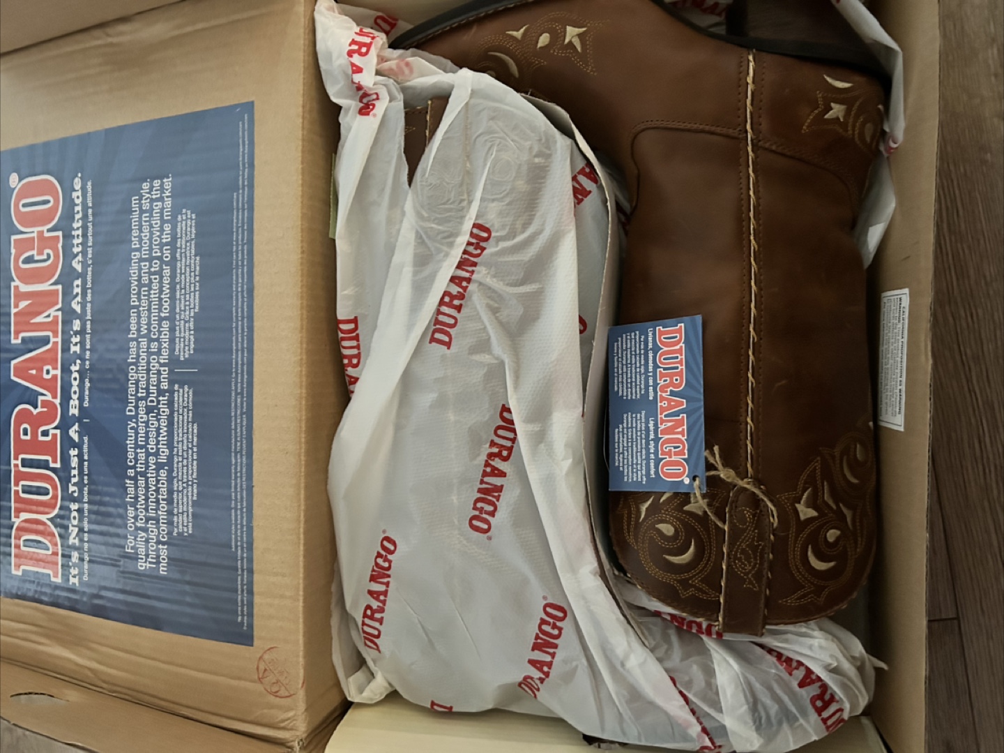 New 12” Durango Sew Sassy Cowboy Boots in Size 9 - photo 3