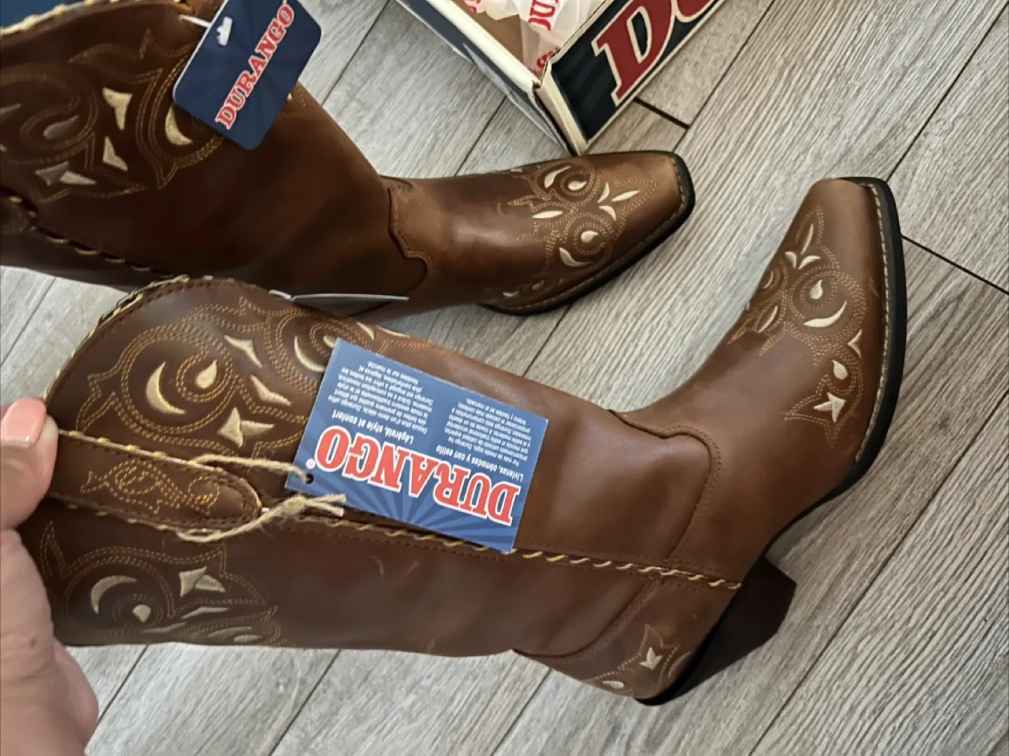 New 12” Durango Sew Sassy Cowboy Boots in Size 9 image indicator(2)