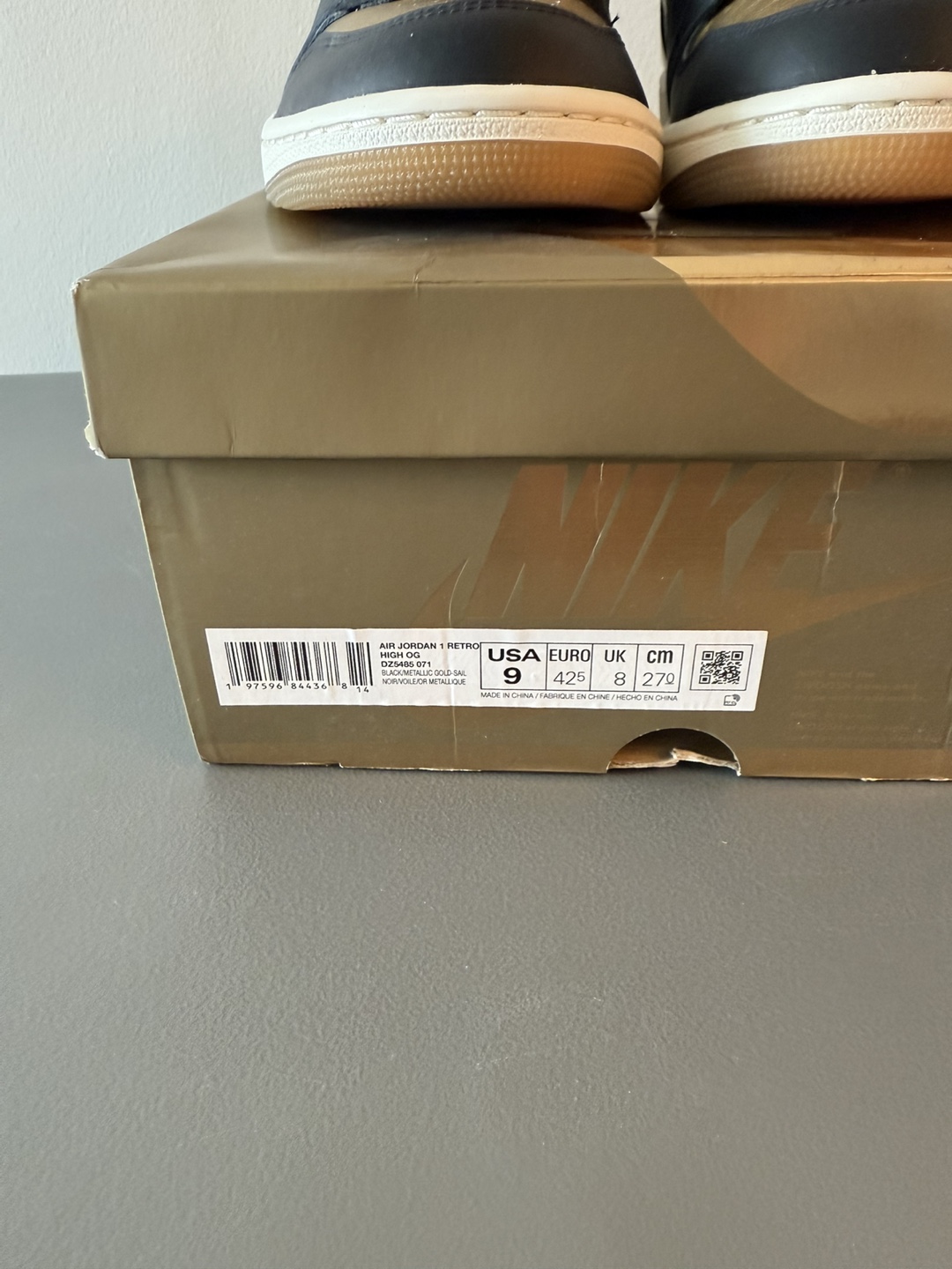 Jordan 1 Black Market Gold SZ9 - photo 5