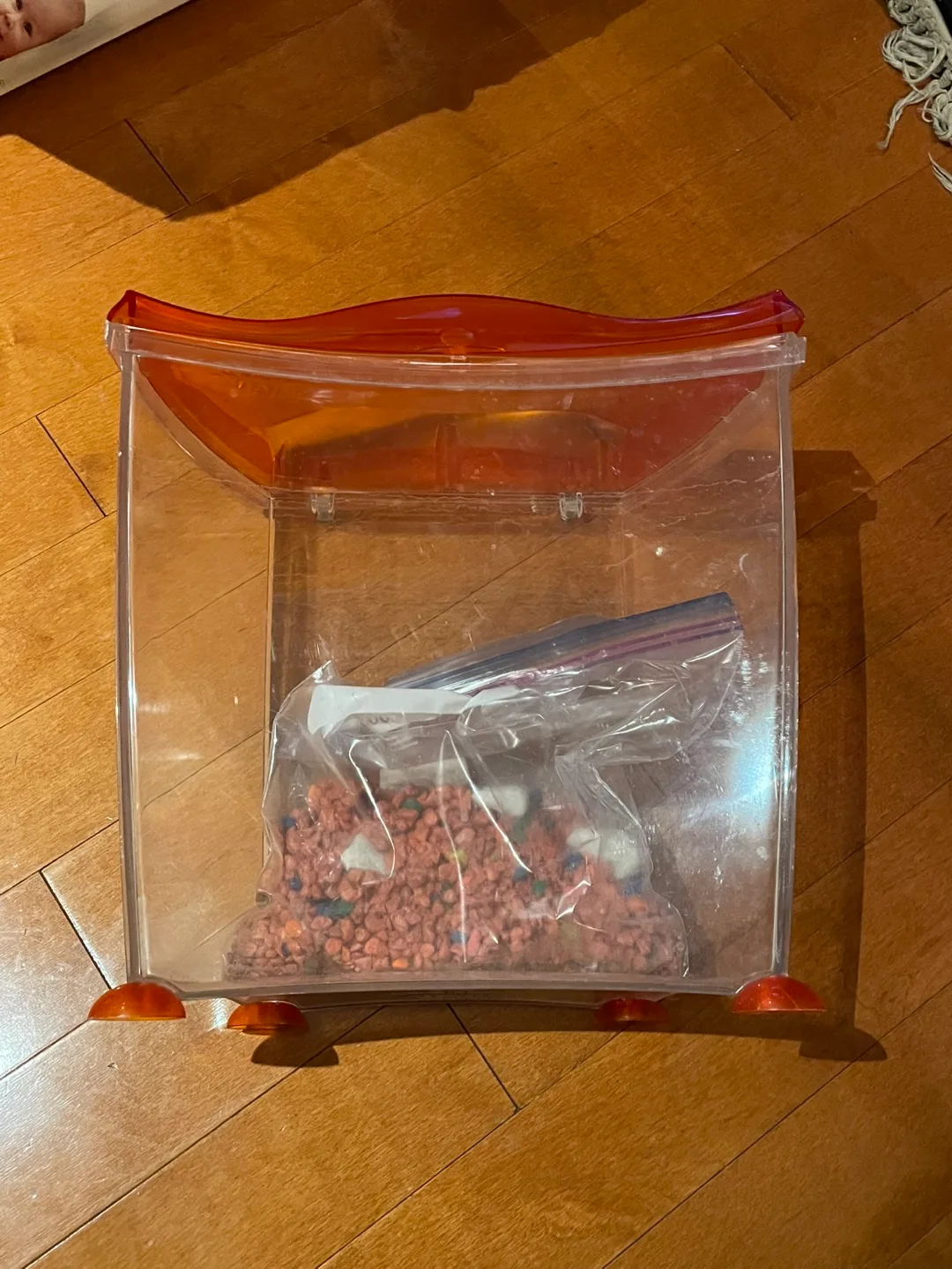 Clear Plastic Fish Habitat with Orange Lid image indicator(2)