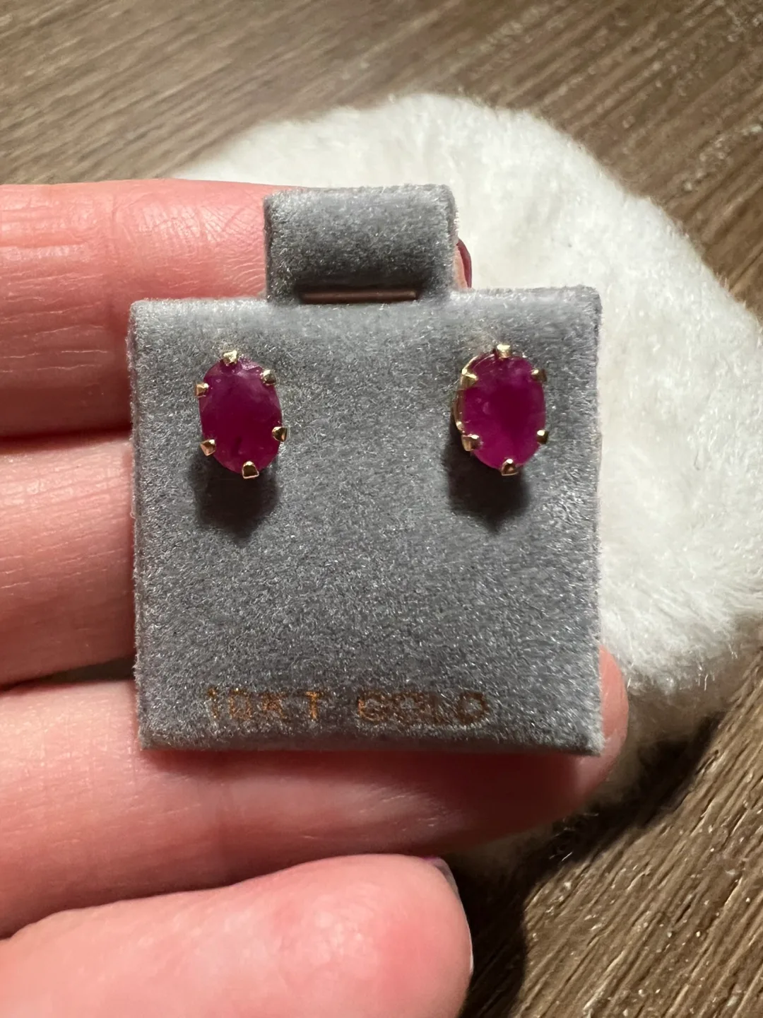 New 10K Gold Ruby Earrings thumbnail
