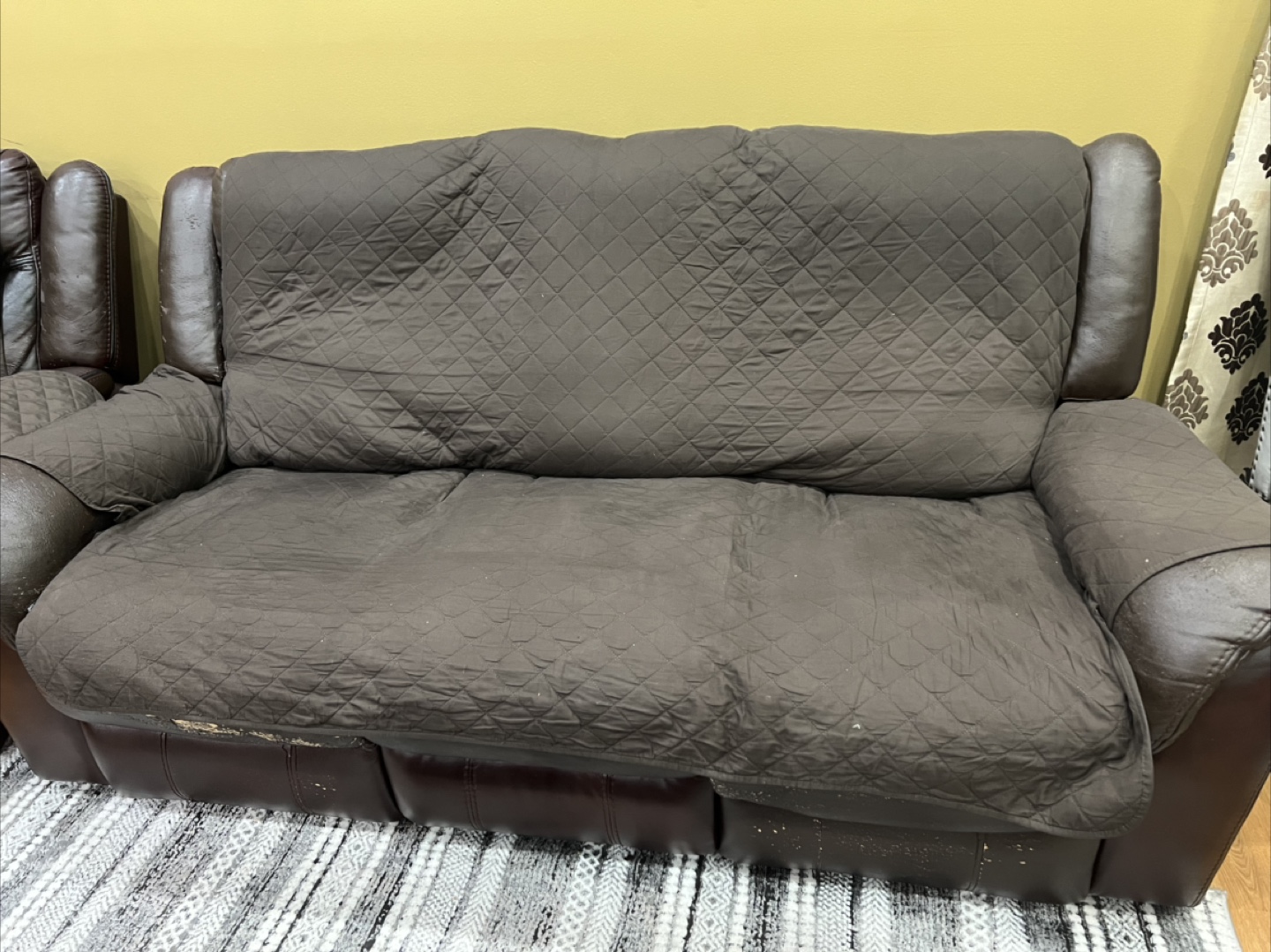 Faux Leather Reclining Sofa & Loveseat with 1 recliner chair - photo 2