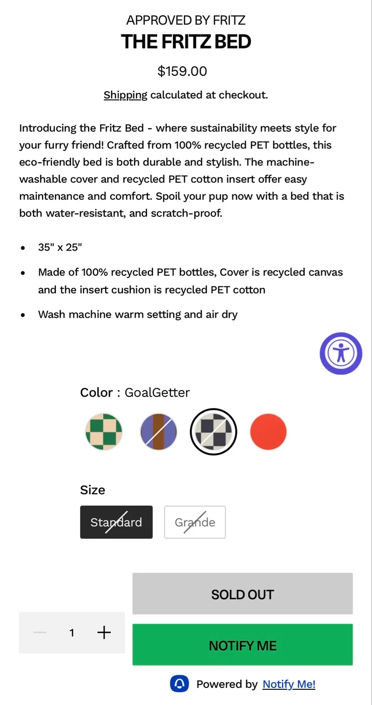 Fritz Dog Bed in Check image indicator(2)