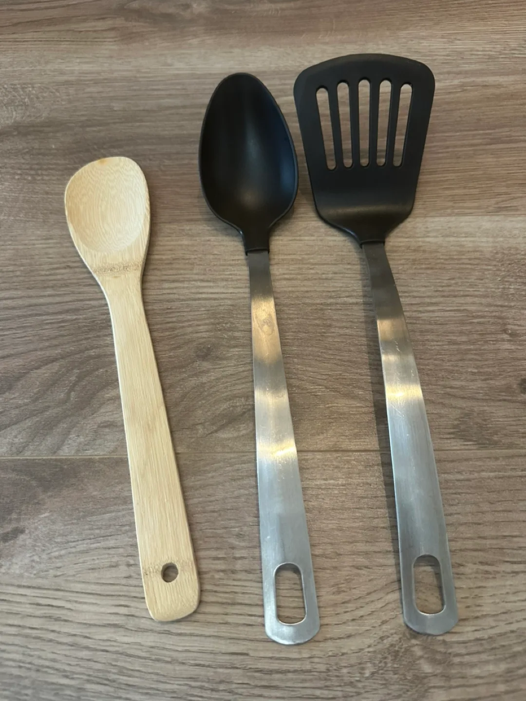 Wooden Spoon, Black Spoon, and Spatula Set thumbnail