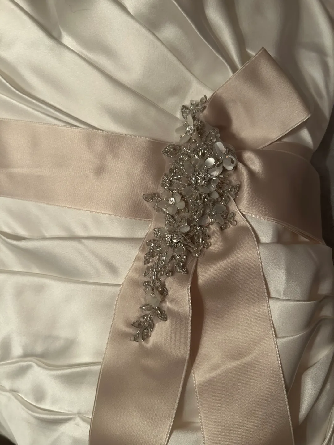 David's Bridal Ivory/Champagne Dress - Size 14 image indicator(2)