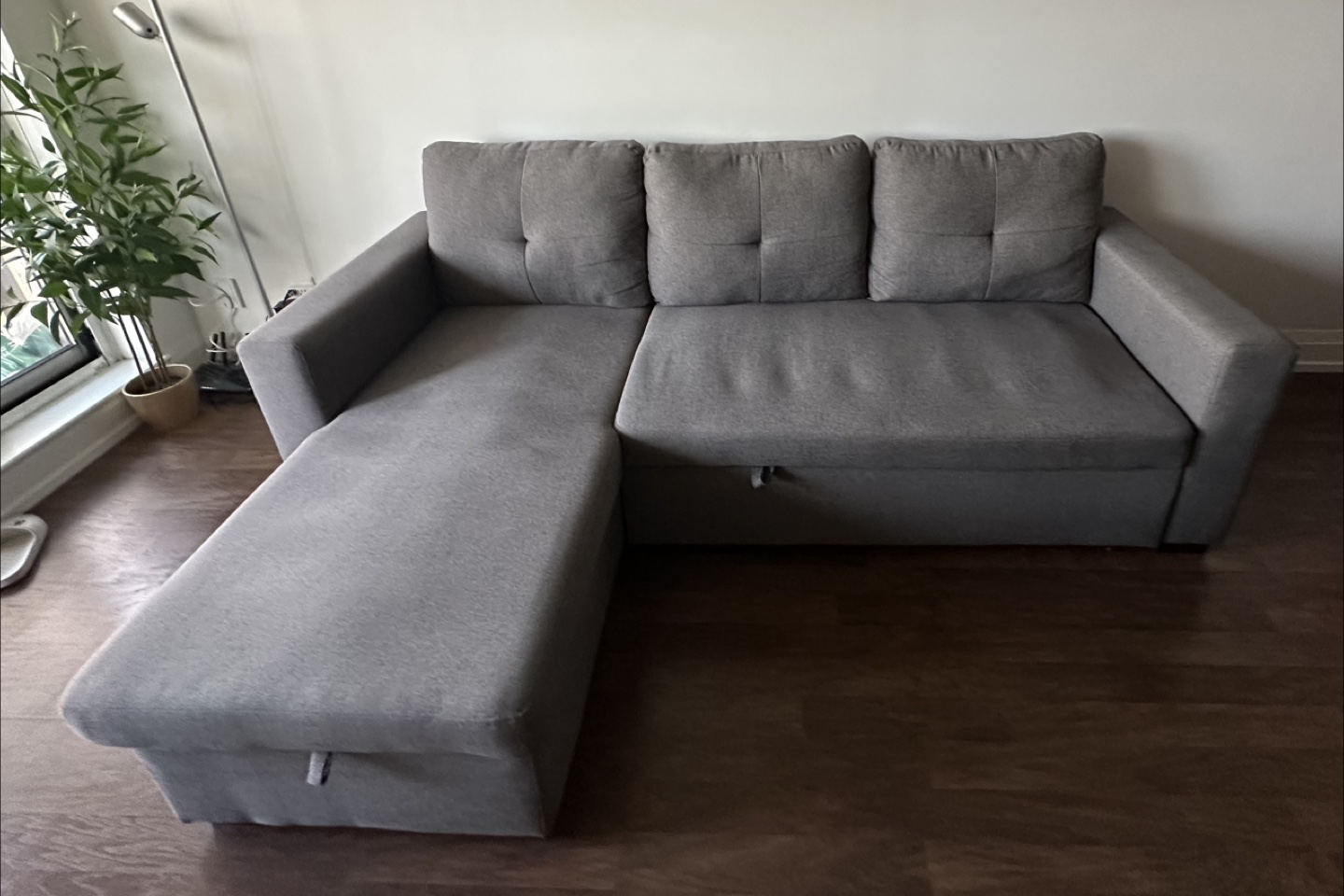 Grey Sofa Bed with Storage