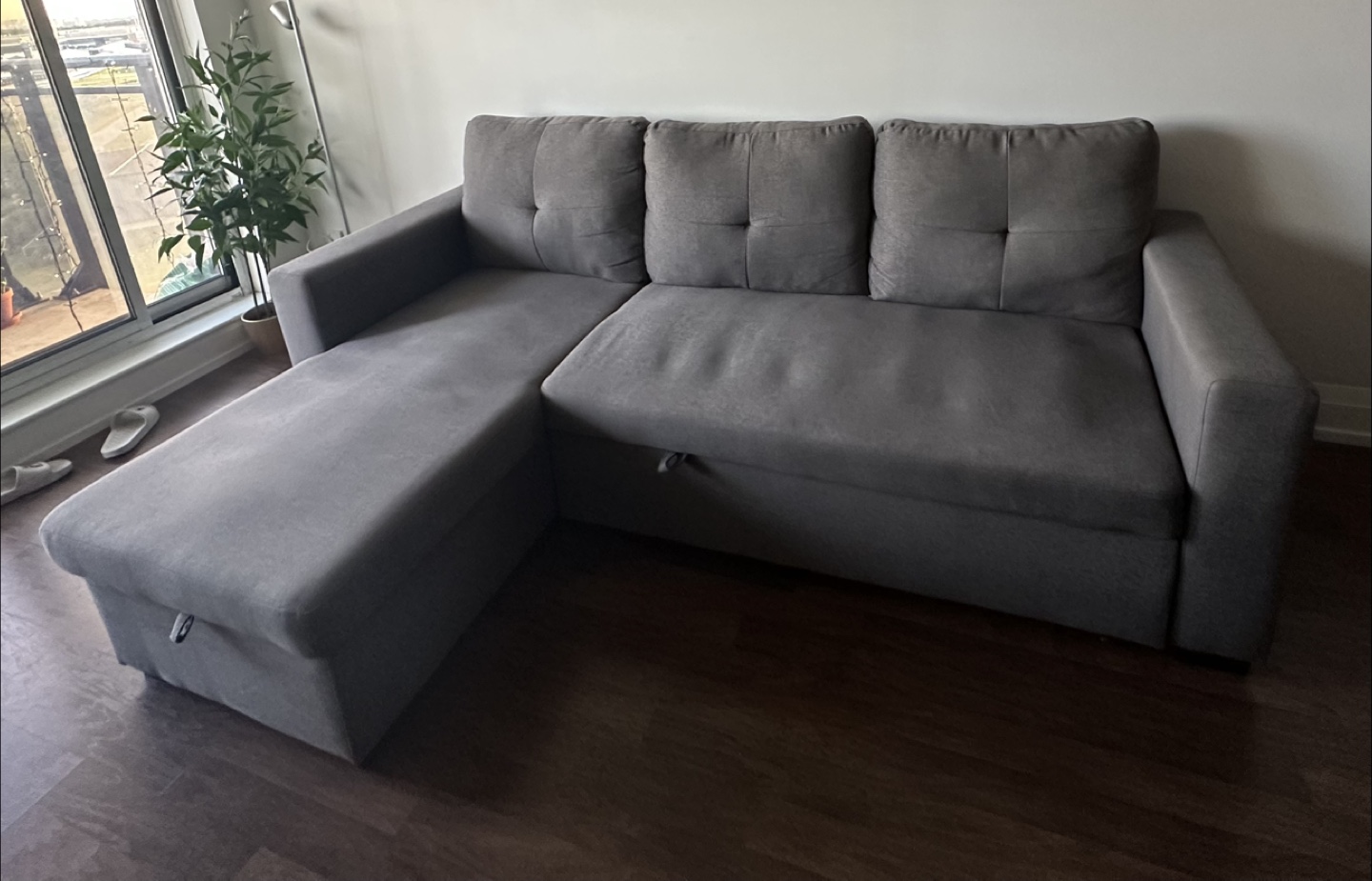 Grey Sofa Bed with Storage - photo 5