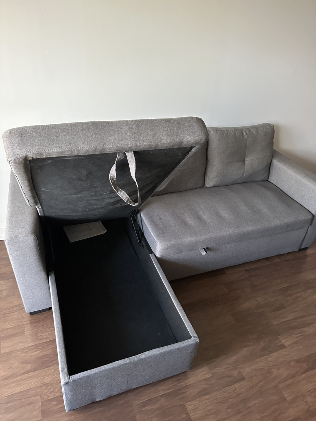 Grey Sofa Bed with Storage - photo 2