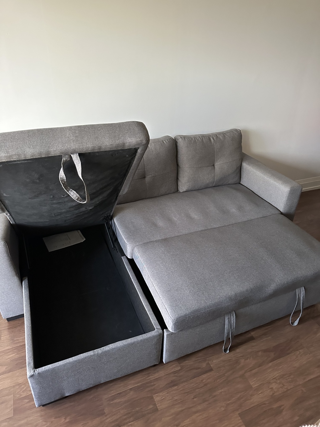 Grey Sofa Bed with Storage - photo 3