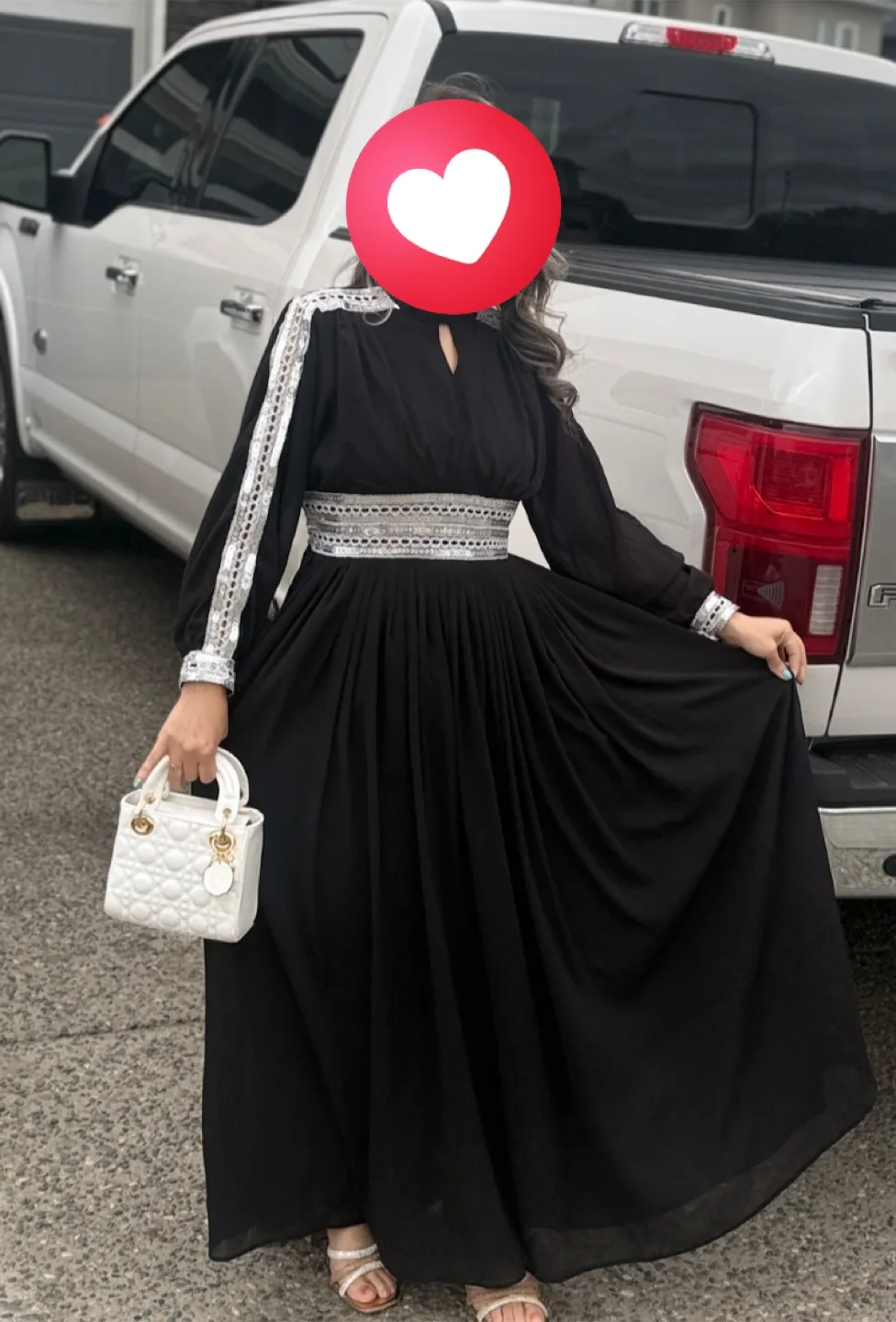 Black Maxi Dress with Silver Details thumbnail