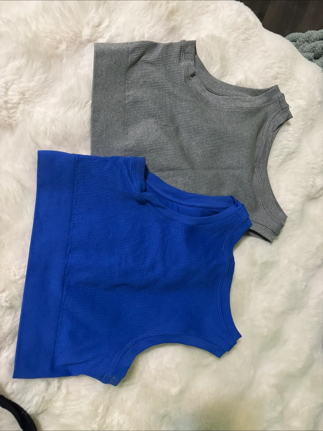 Two Sleeveless Tops - Blue & Grey thumbnail