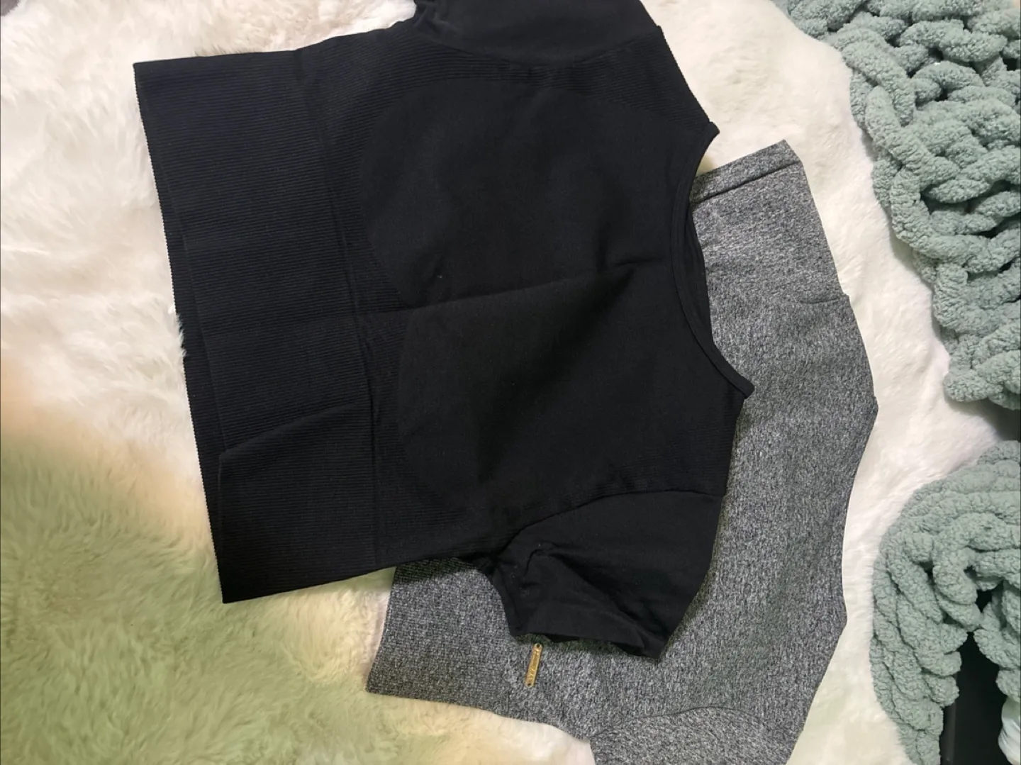 Workout Set - Black Top & Grey Leggings thumbnail