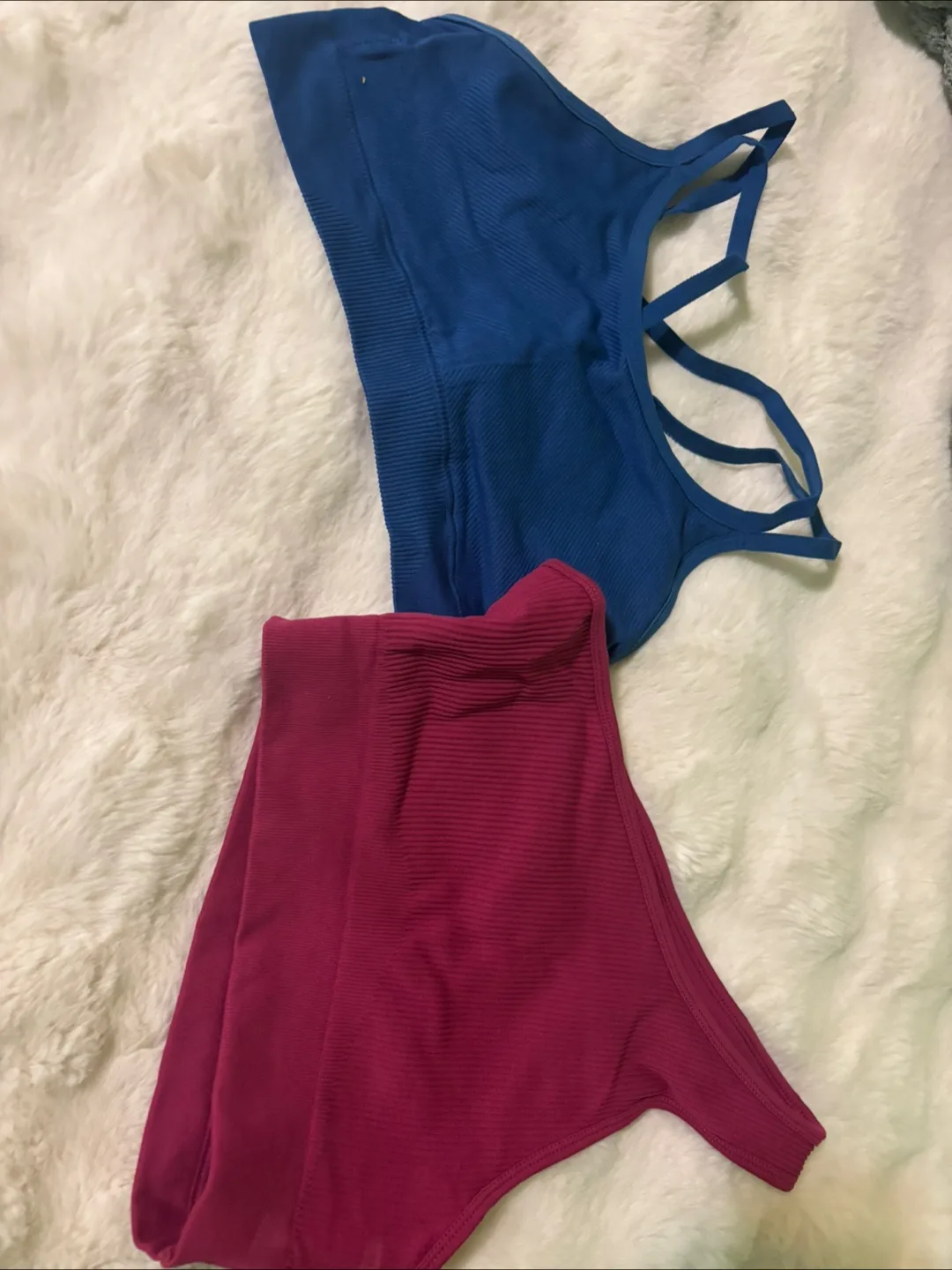 Blue & Pink Seamless Activewear Set thumbnail