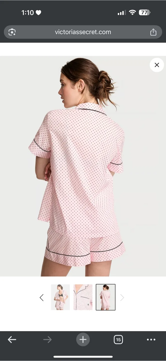 Victoria's Secret Pink Polka Dot Pajama Set image indicator(3)