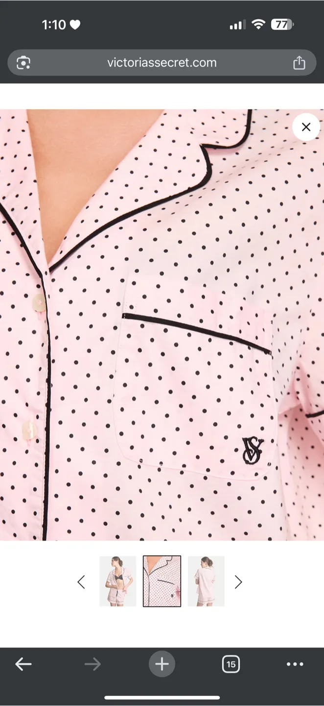 Victoria's Secret Pink Polka Dot Pajama Set image indicator(2)