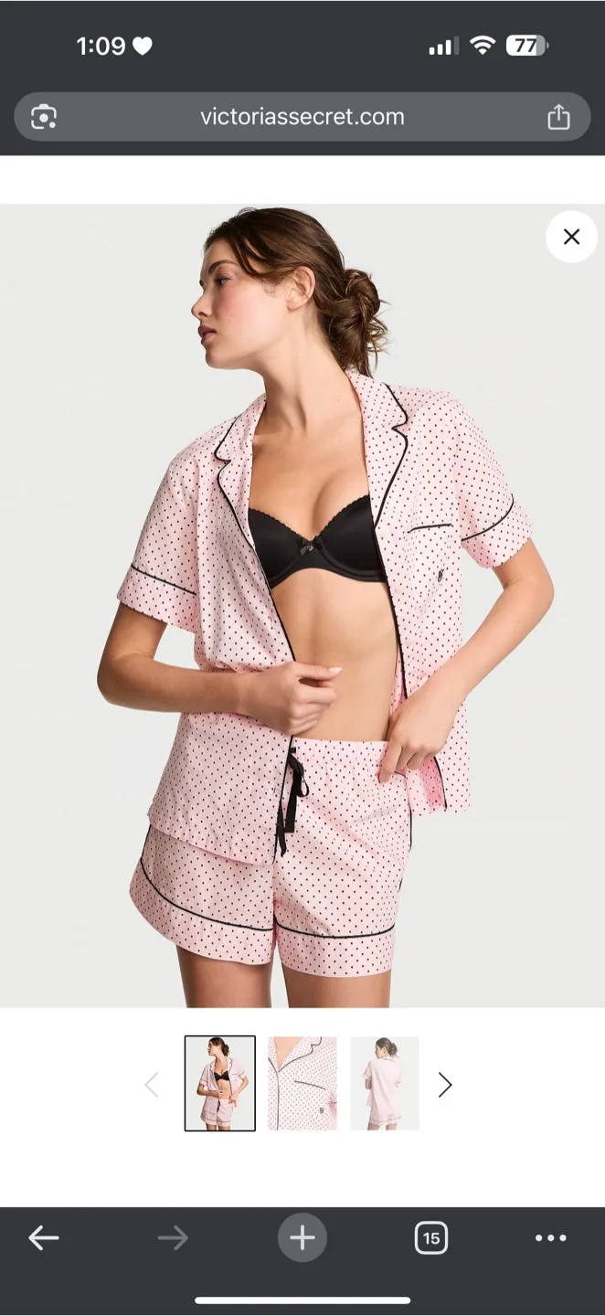 Victoria's Secret Pink Polka Dot Pajama Set thumbnail