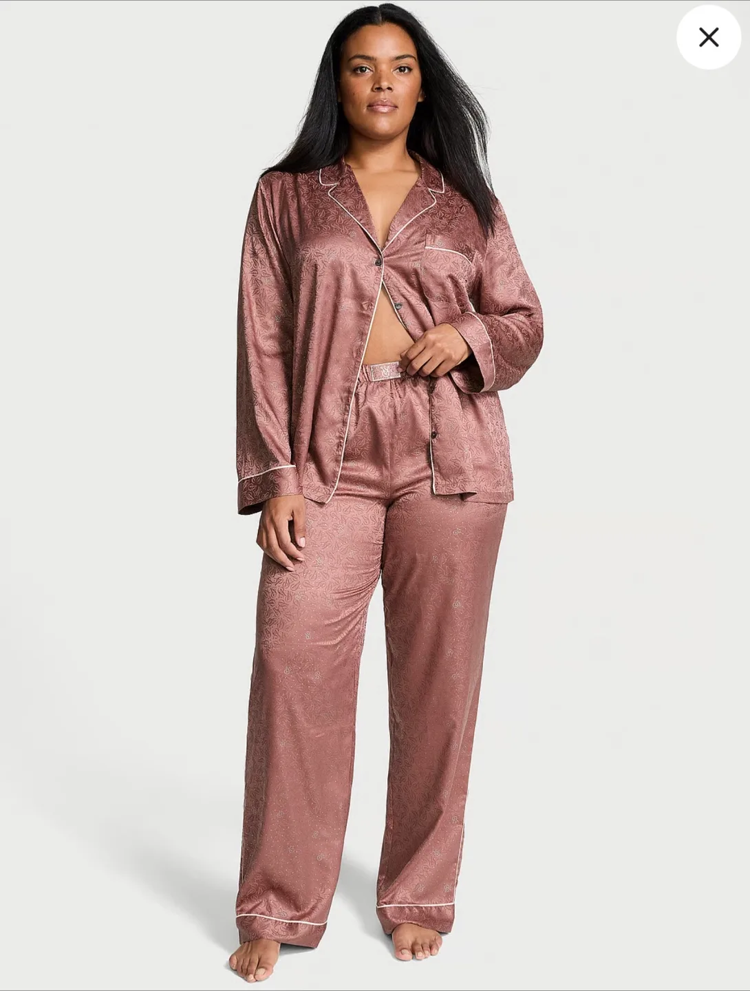 Victoria's Secret Satin Pajama Set, Rose, Size XL thumbnail