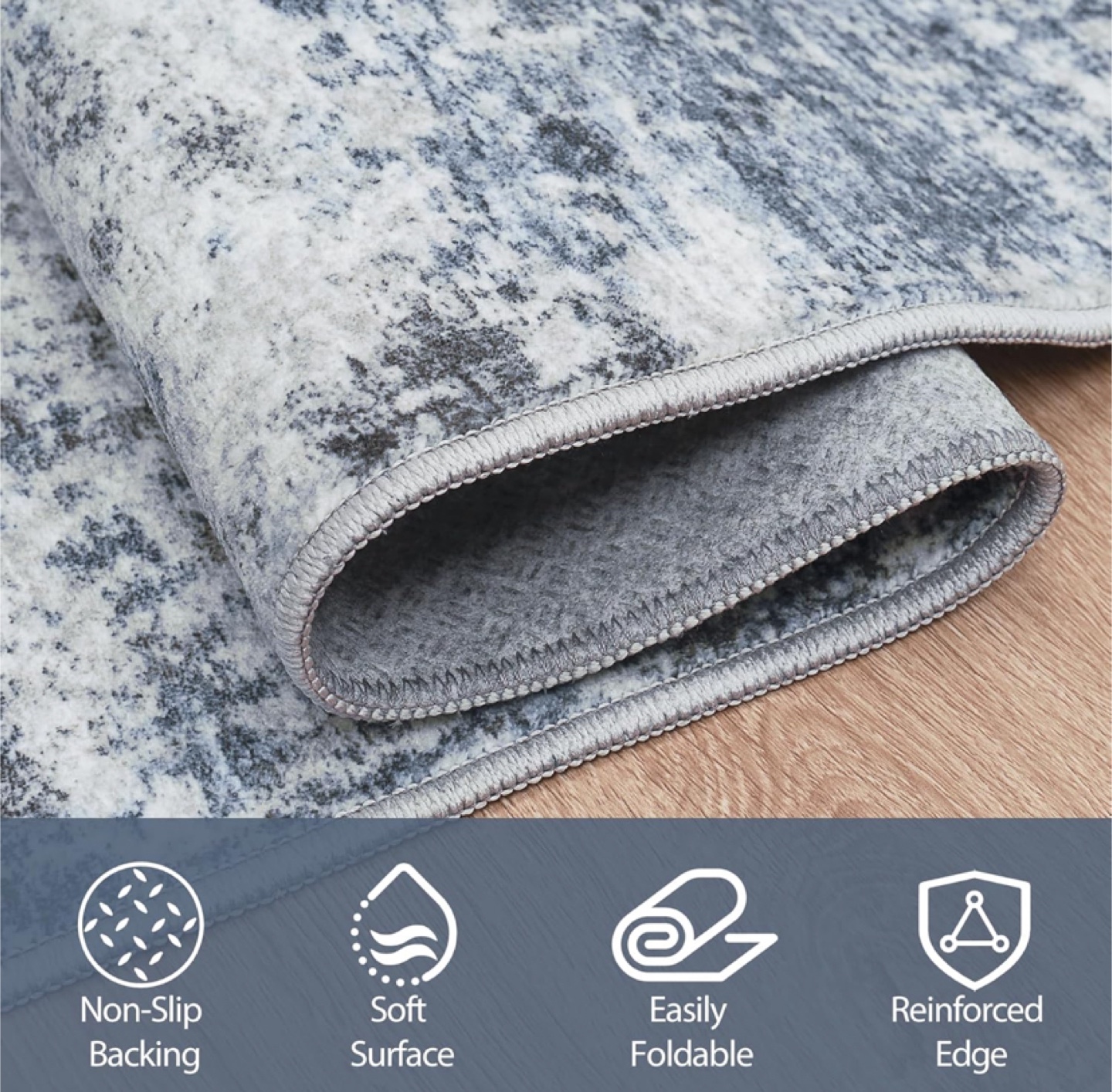 Aelenmu 4x6 Area Rug - Blue/Grey - photo 4