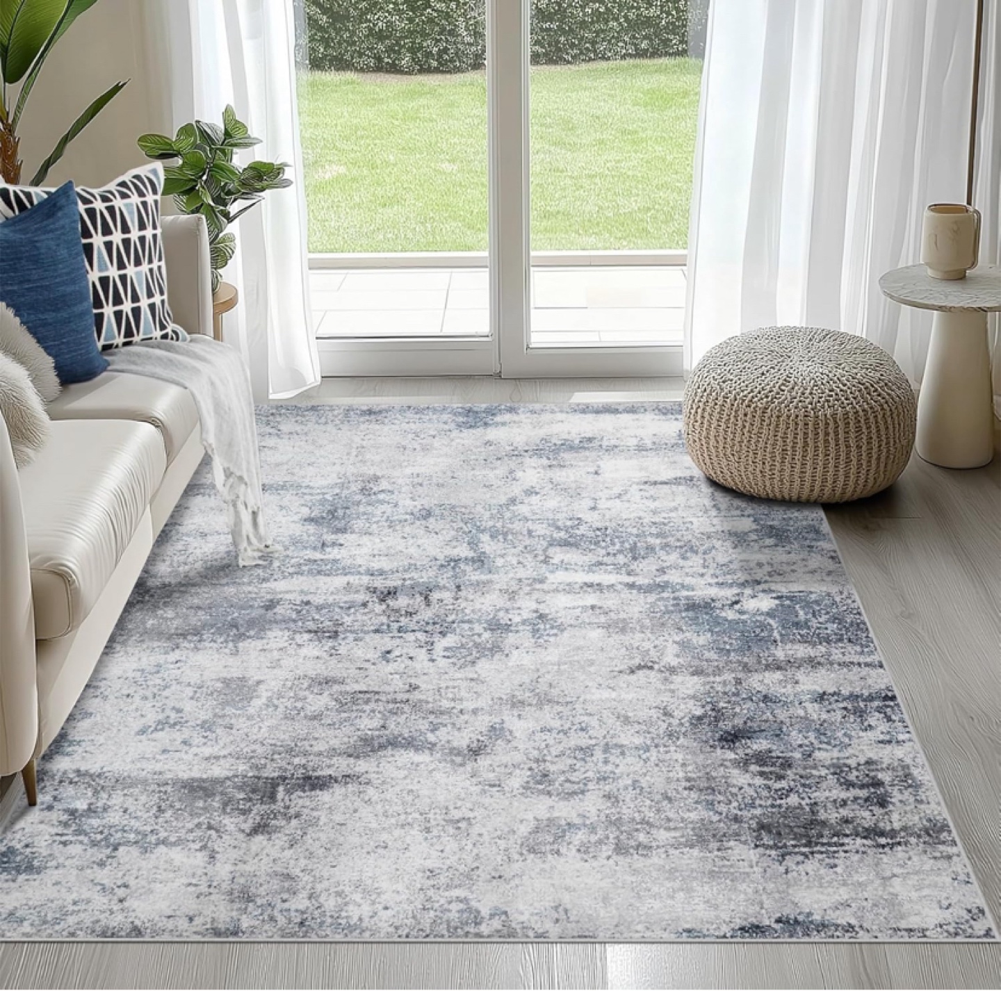 Aelenmu 4x6 Area Rug - Blue/Grey