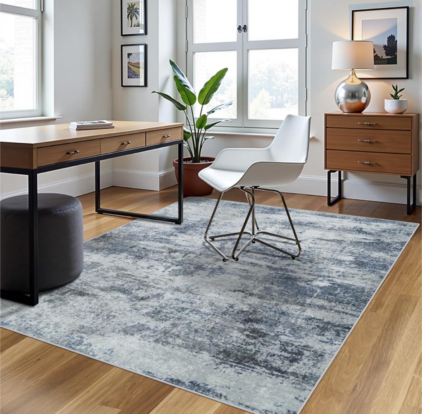 Aelenmu 4x6 Area Rug - Blue/Grey - photo 3