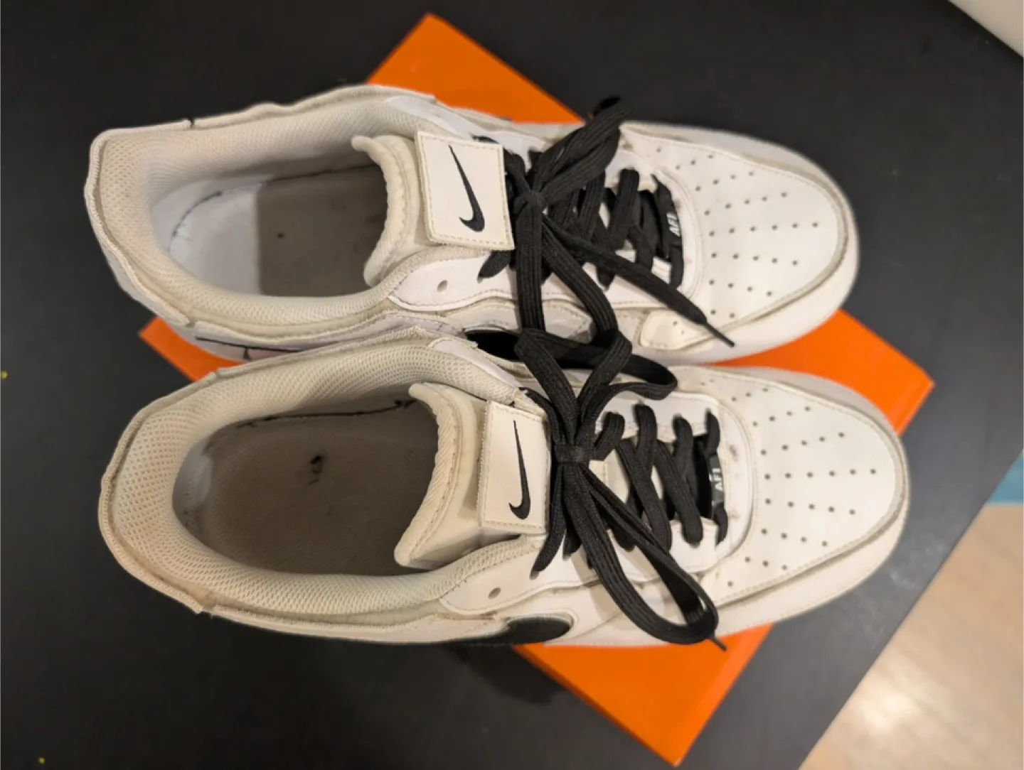 Nike Air Force 1 White/Black, US 10 thumbnail
