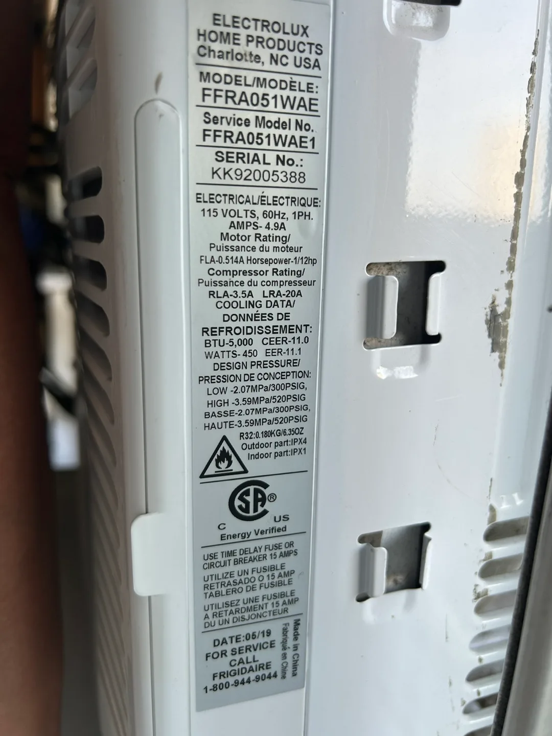 Frigidaire Window Air Conditioner image indicator(2)