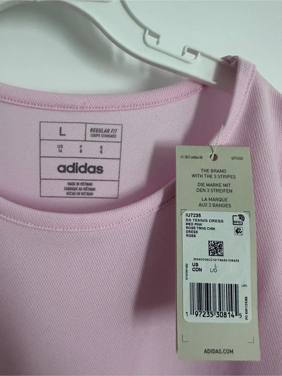 Brand new girls Adidas tennis dress pink sz. L image indicator(2)