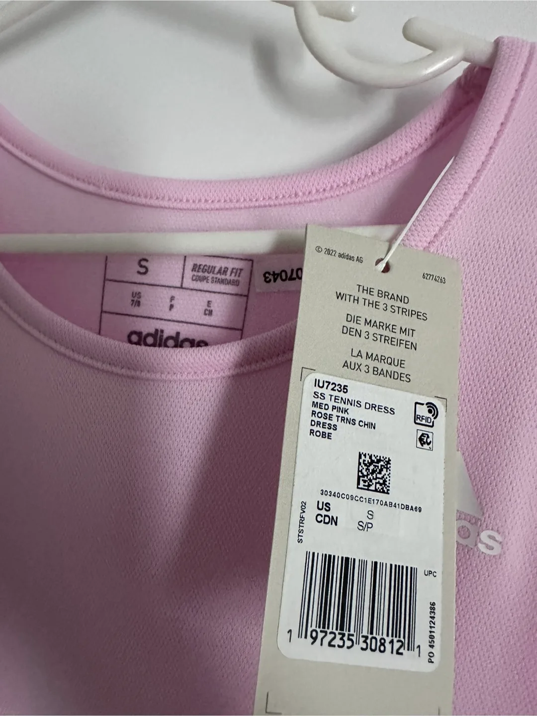 Brand new with tags girls Adidas tennis dress pink sz. S (7/8) image indicator(2)