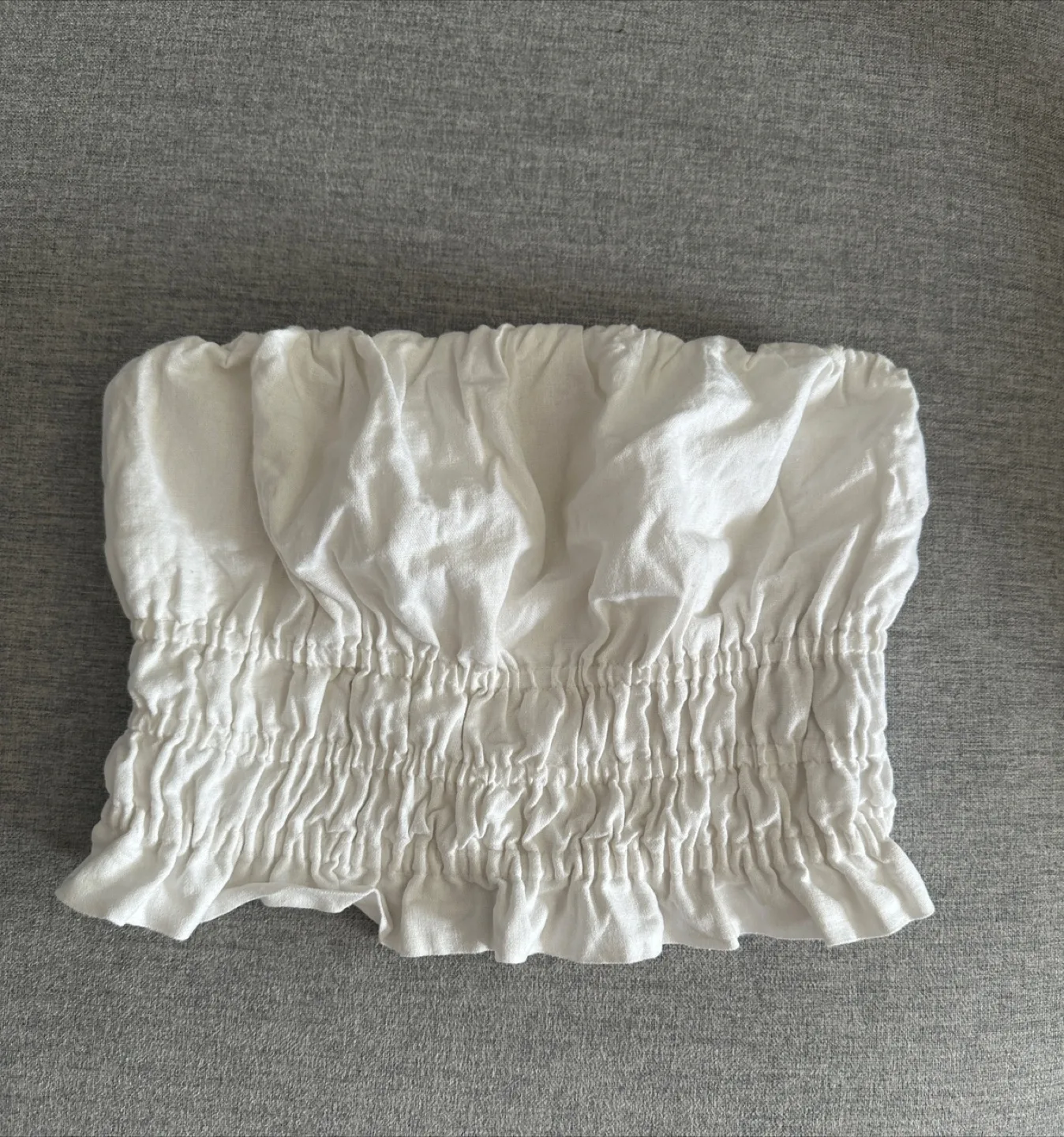 Abercrombie - strapless linen-blend ruched top image indicator(2)