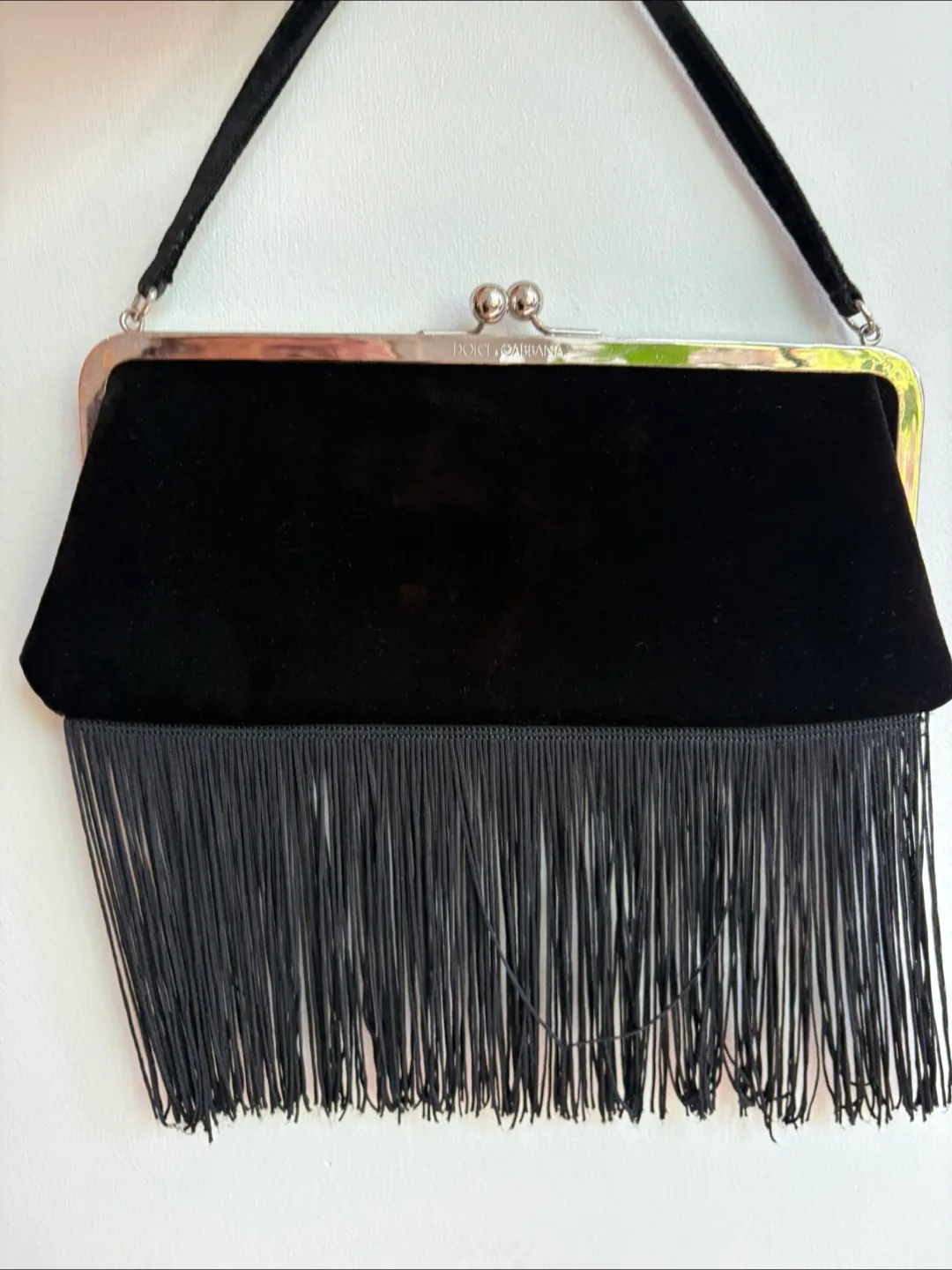 Dolce & Gabbana Black Velvet Handbag thumbnail