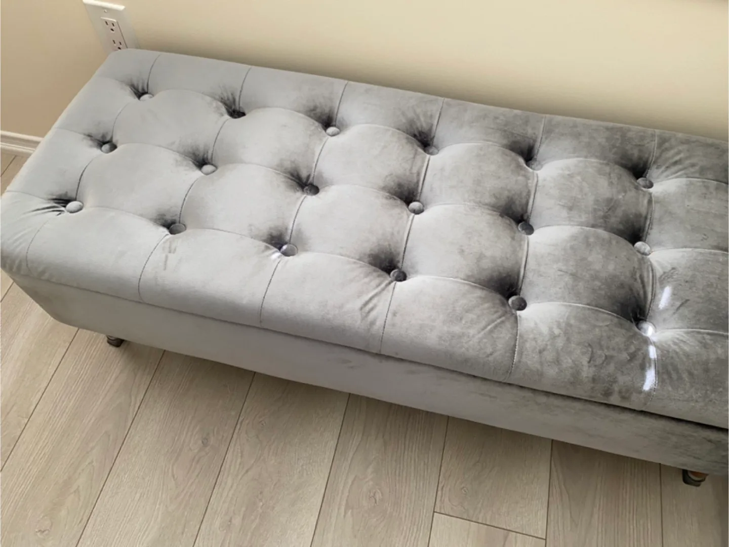 Velvet Storage Bench Ottoman thumbnail
