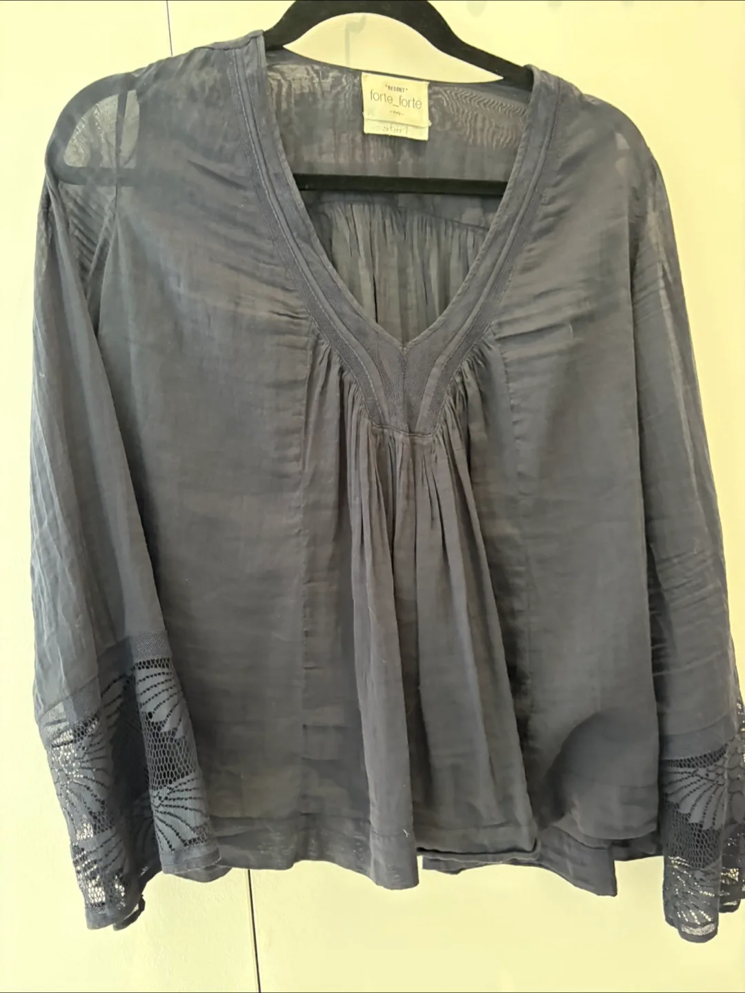 LAST CHANCE Forte Forte Navy Blue Long Sleeve Blouse thumbnail