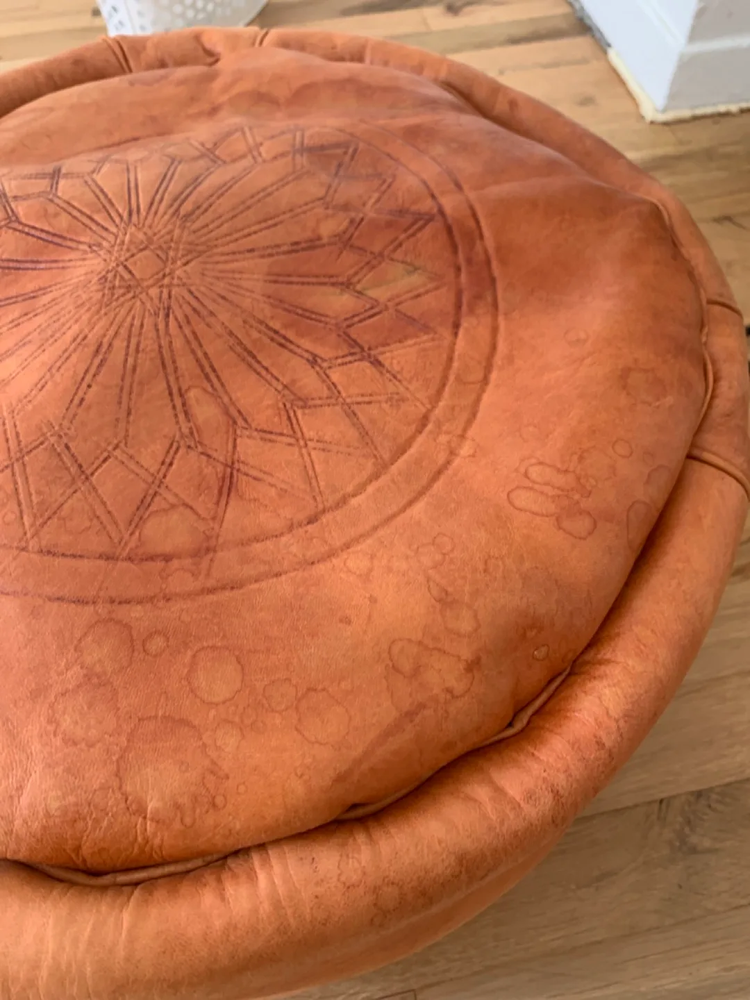 Leather Moroccan Pouf Ottoman image indicator(3)