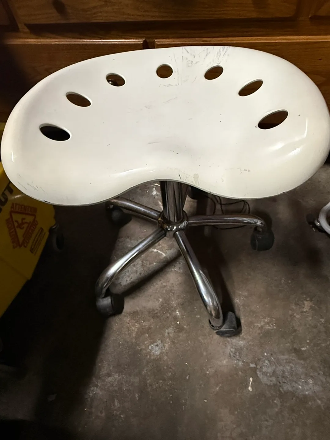 White Rolling Stool thumbnail