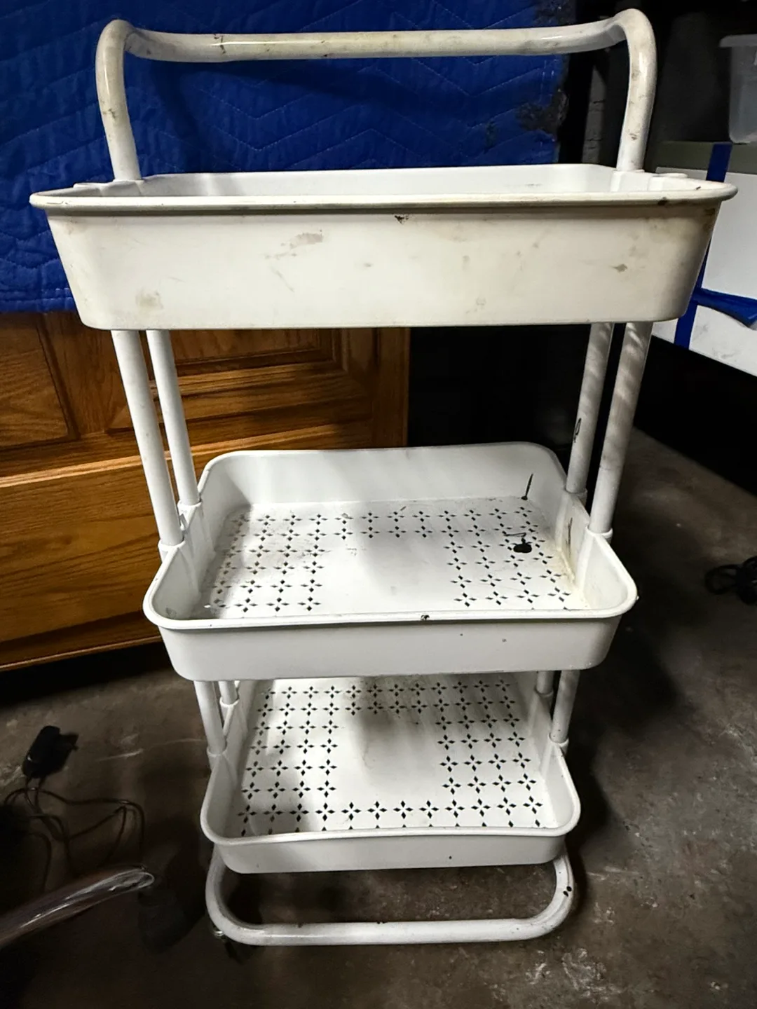 White 3-Tier Rolling Cart thumbnail