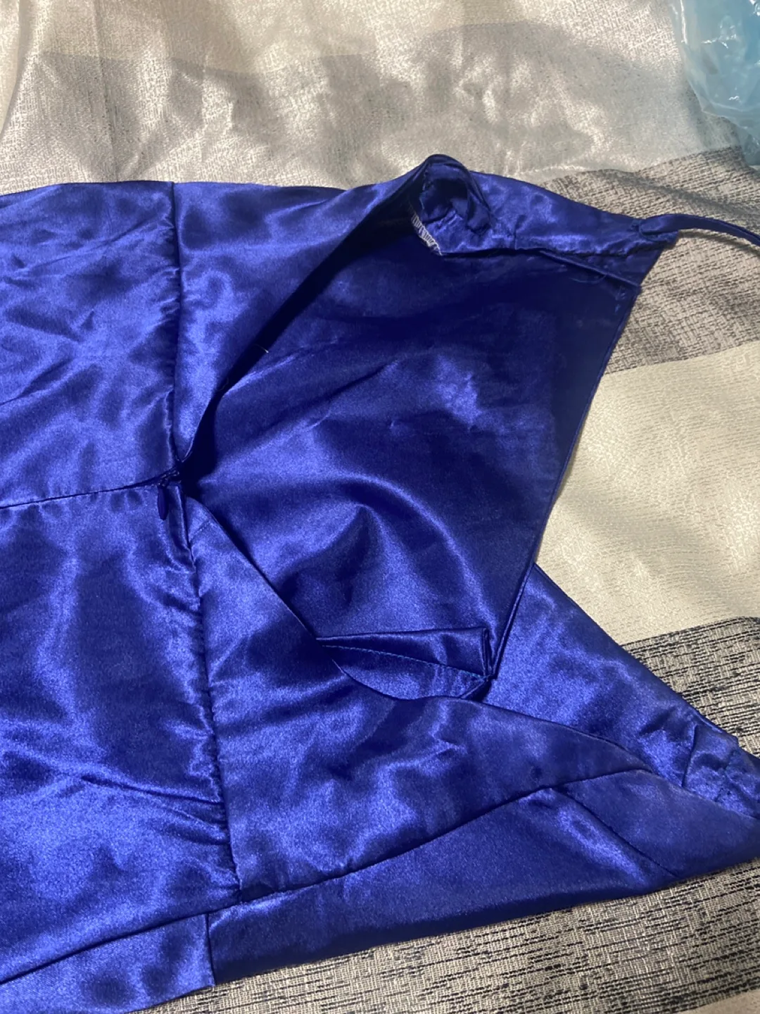 Blue Satin Slit Gown image indicator(3)