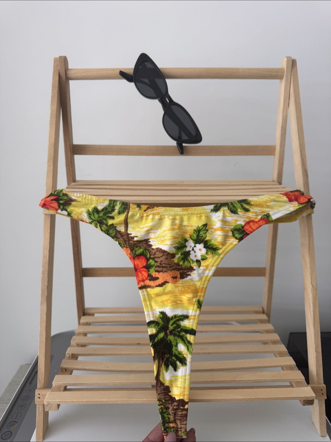 Floral Thong bikini bottom