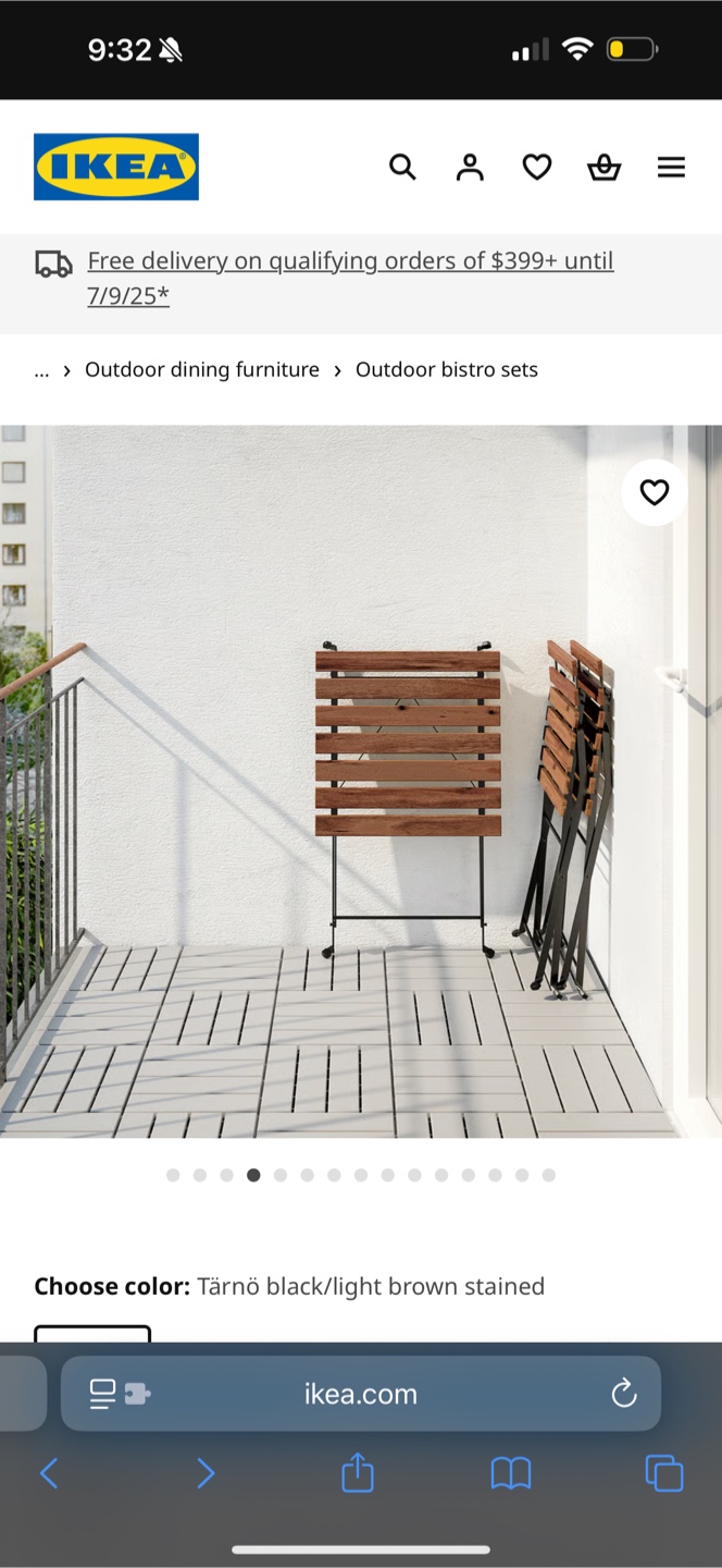 IKEA Tärnö Bistro Set - Black/Light Brown - photo 2