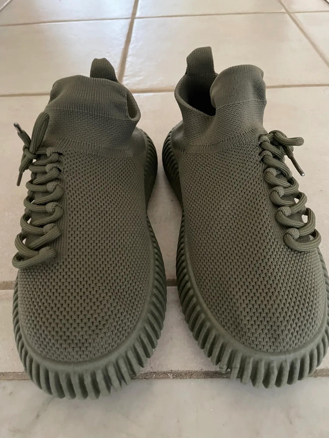 Brand new without box Olive Green Knit Sneakers thumbnail