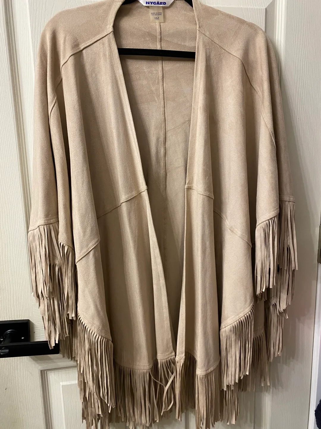 Nygard Ivory Fringe Poncho - One Size thumbnail