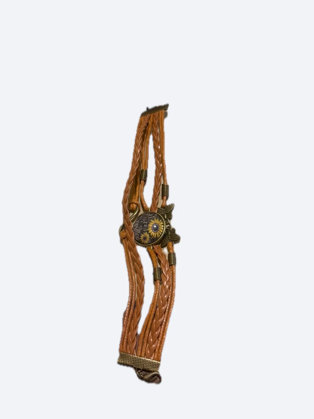 Brown Braided Sunflower Bracelet thumbnail