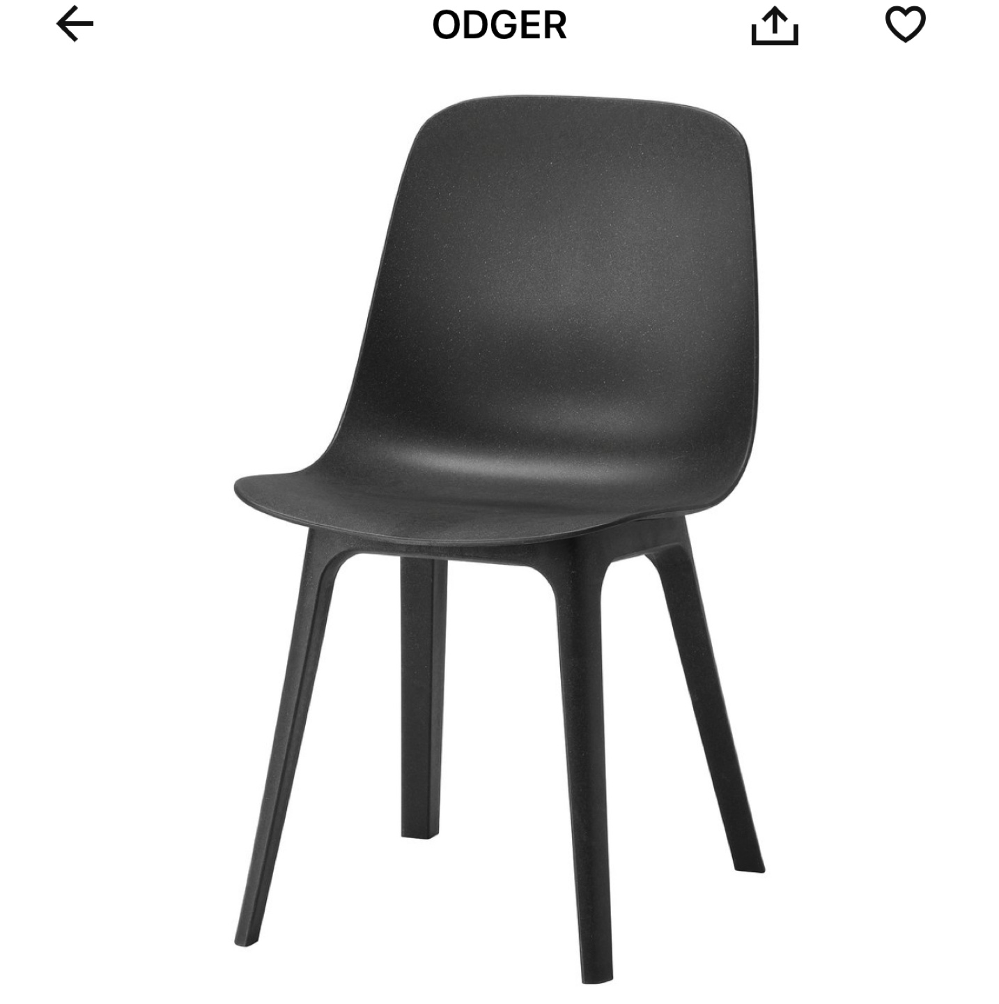 2 IKEA ODGER Black Chair - photo 2