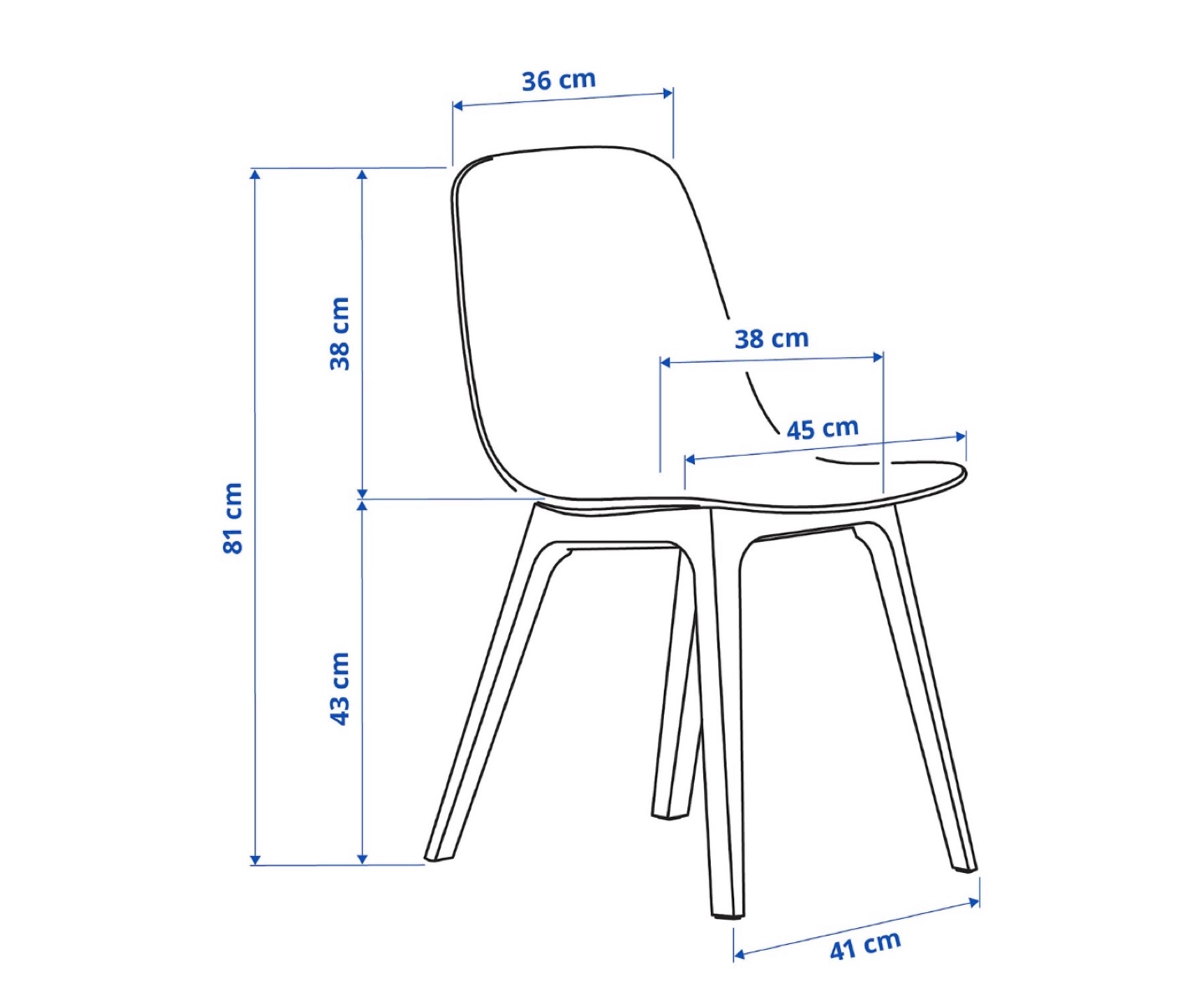 2 IKEA ODGER Black Chair - photo 4