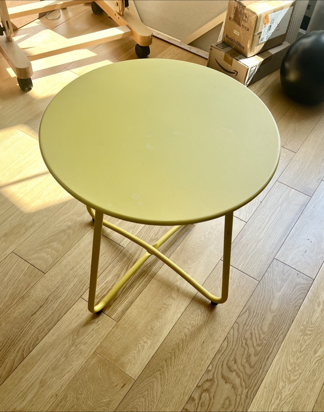 Yellow Round Side Table
