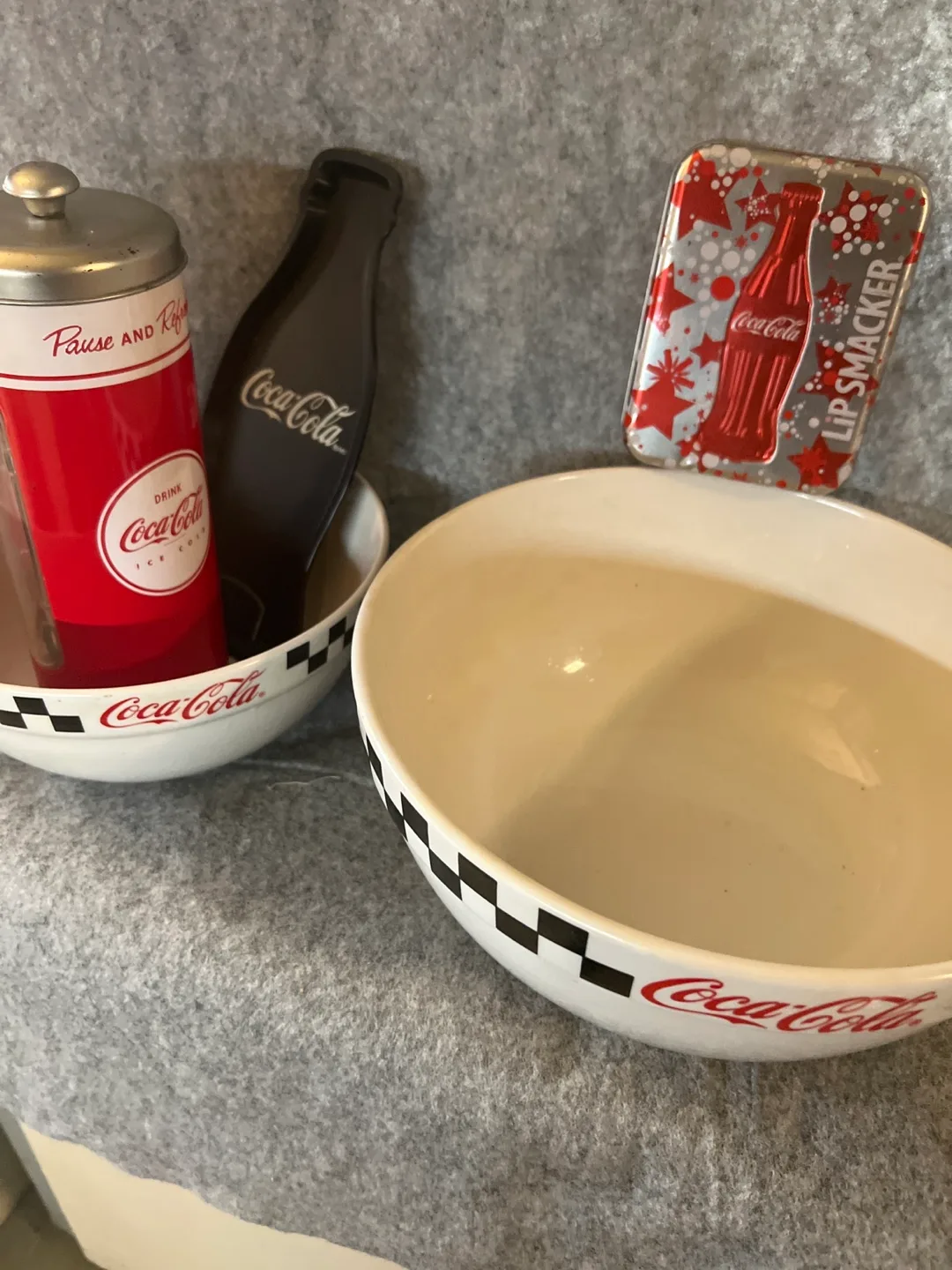 Coca-Cola popcorn bowl,straw holder +extras thumbnail