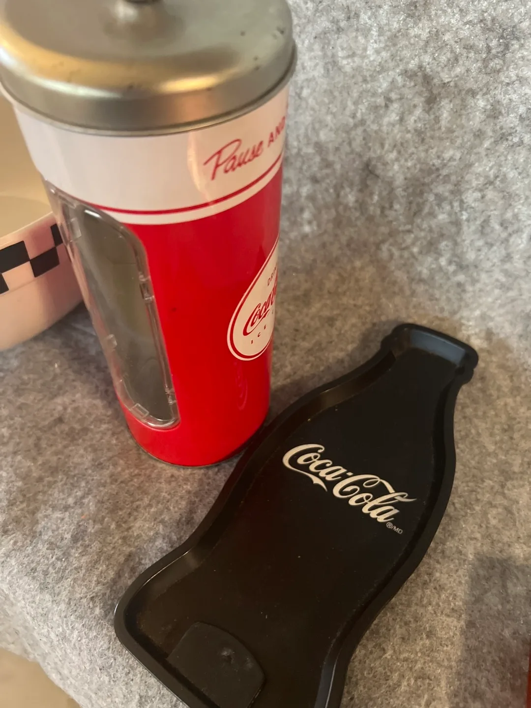 Coca-Cola popcorn bowl,straw holder +extras image indicator(3)