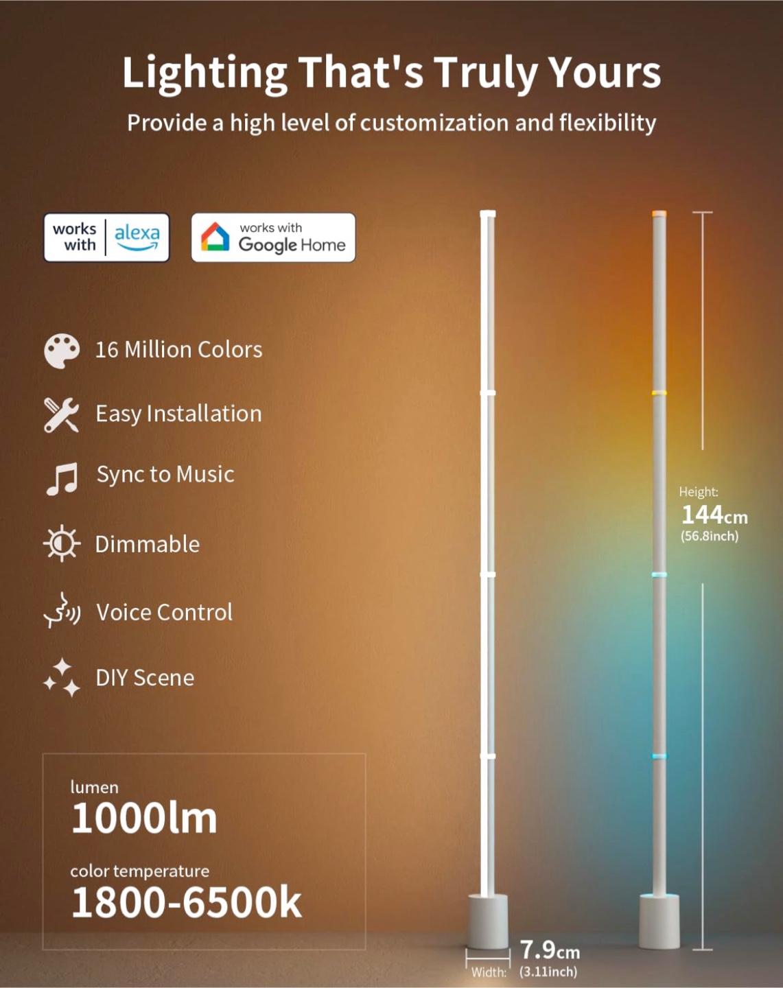 Ailofy Smart Corner Floor Lamp, LED Floor Lamp - photo 2