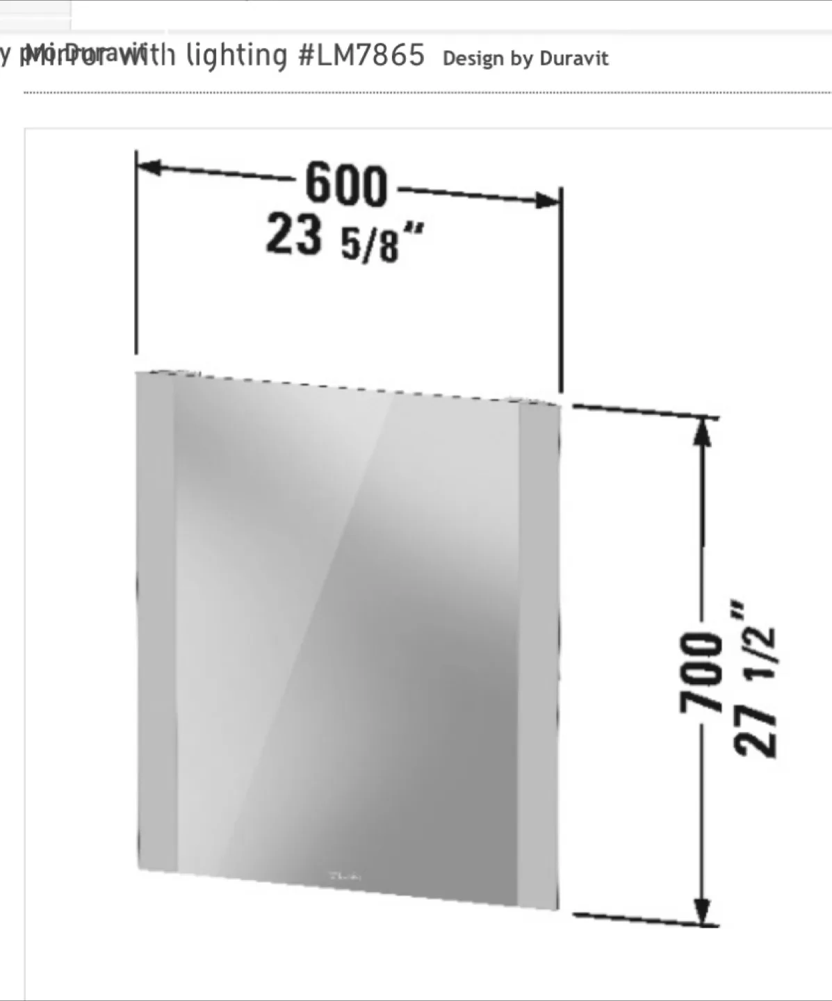 Duravit Plug in dual sided LED Bathroom Mirror thumbnail